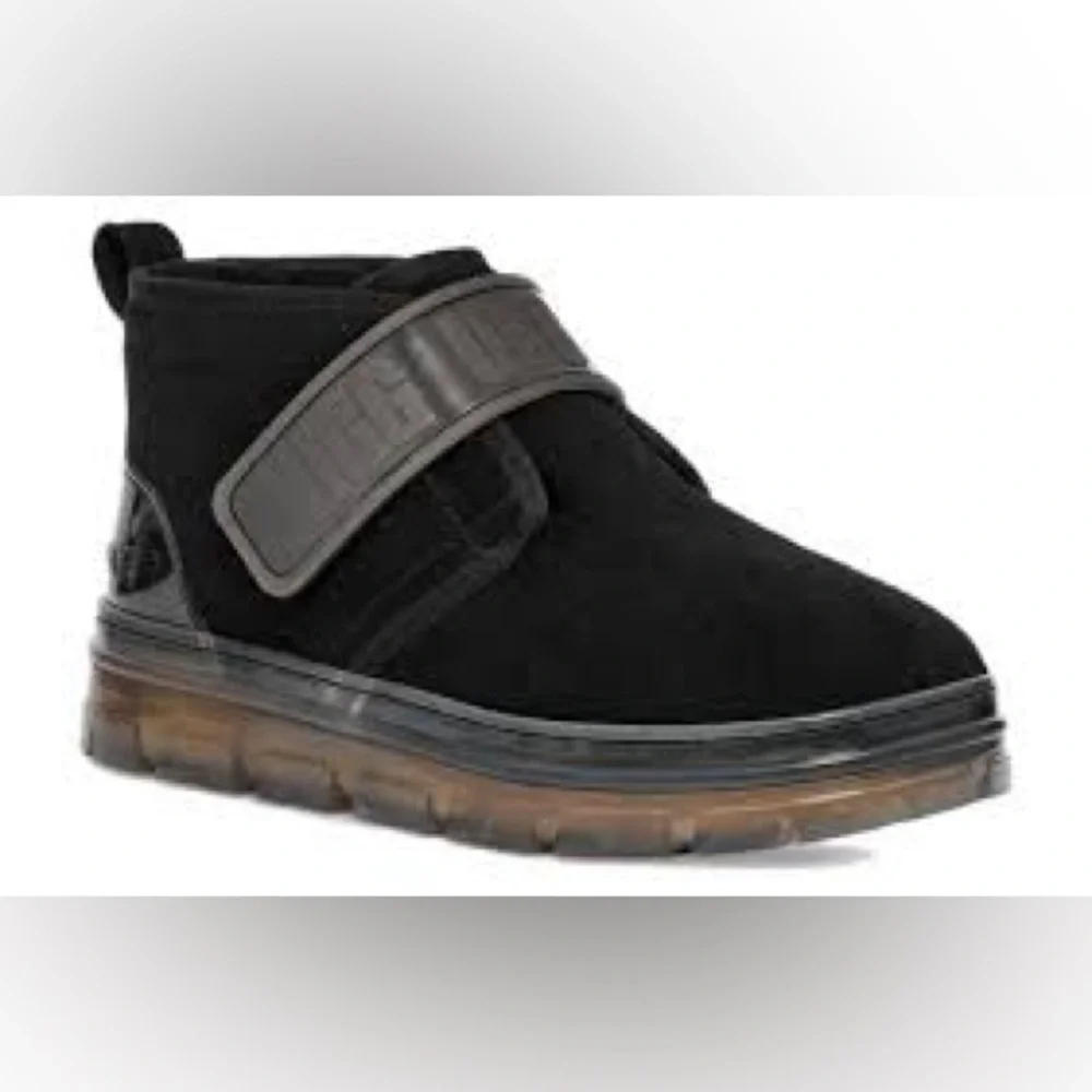 UGG NEUMEL CLEAR PLATFORM ANKLE BOOTS -BLACK SUEDE -WOMEN’S Size 6 NWOT
